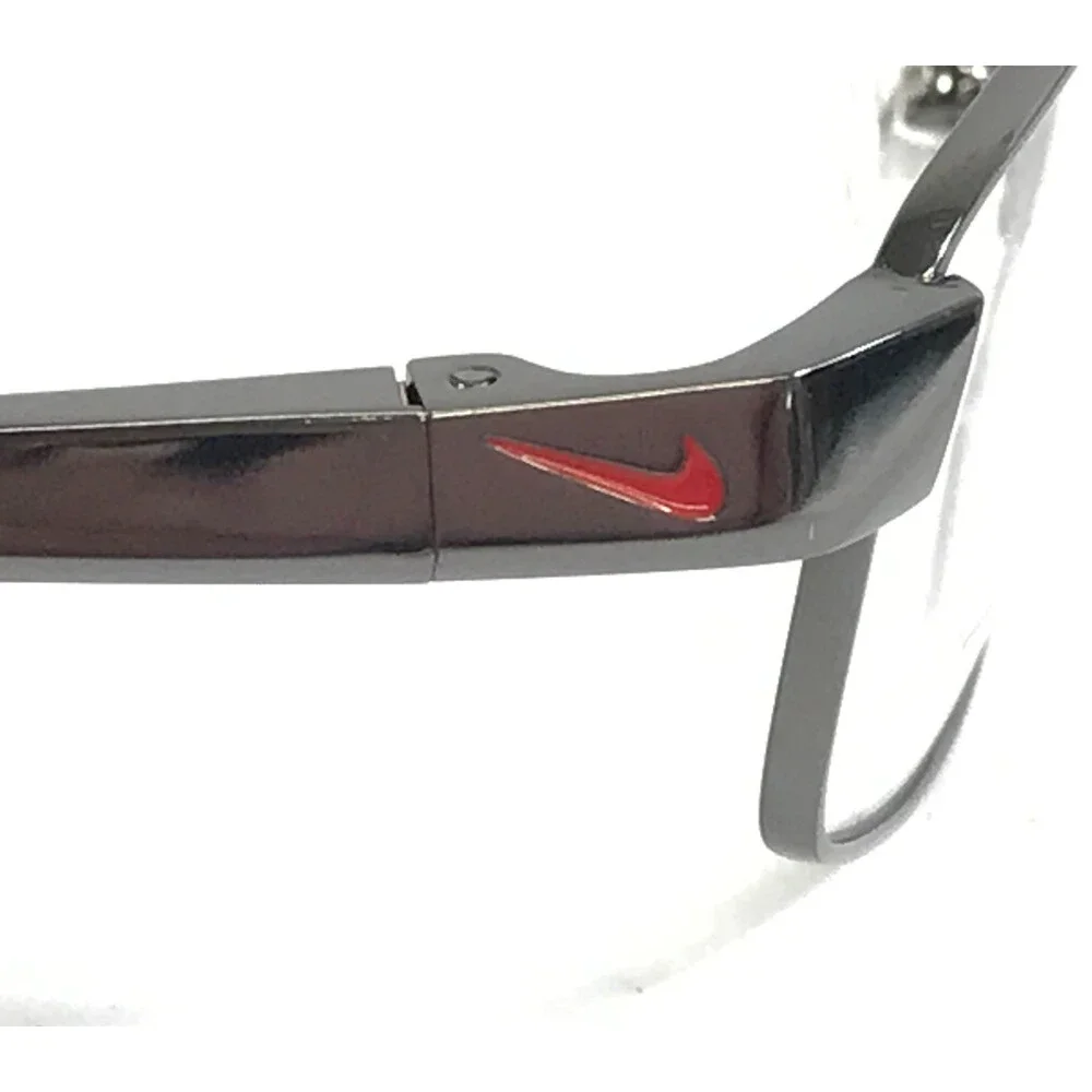 Nike Eyeglasses Frames 6042 069 Shiny Dark Gunmetal Red Titanium 51-16-140